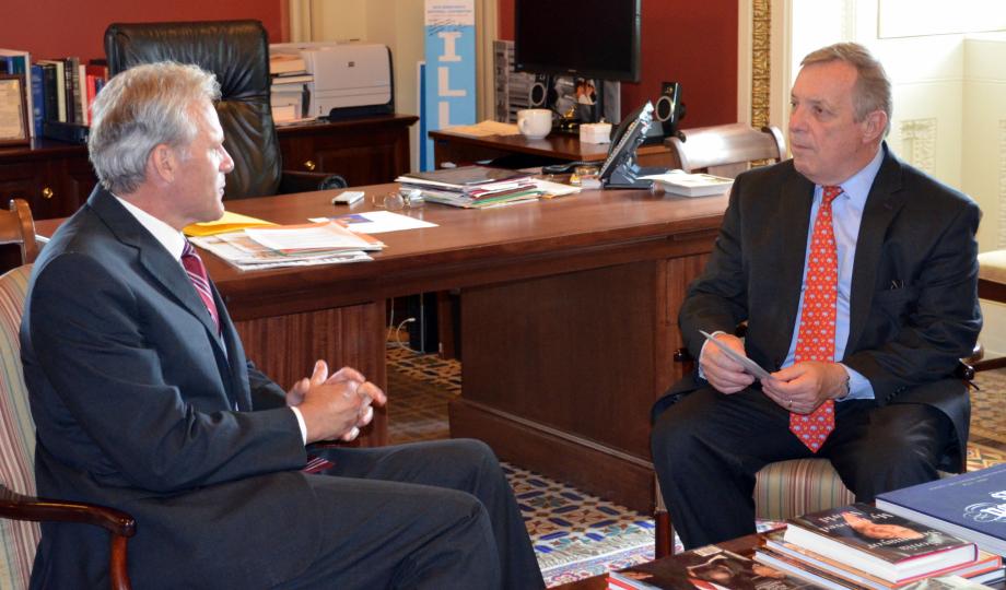 US Senator Dick Durbin (D-IL) met with Ambassador of Israel to the US Michael Oren to discuss US-Israel relations.